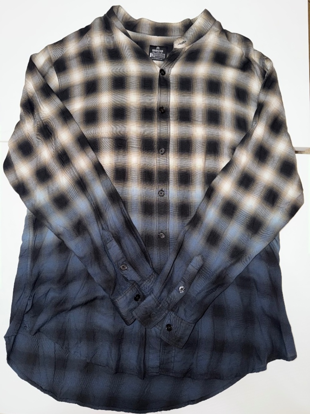 RawGear Ombre Plaid Flannel Button Up Shirt Men’s XL